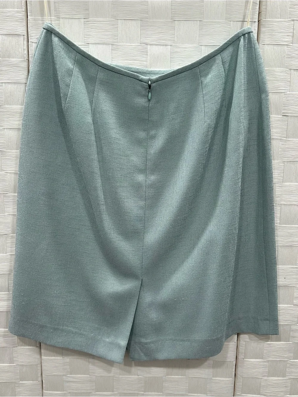 Vintage Kasper for A.S.L. Aqua 2-Piece Skirt Suit Sz 14 Short Sleeve Blazer Set